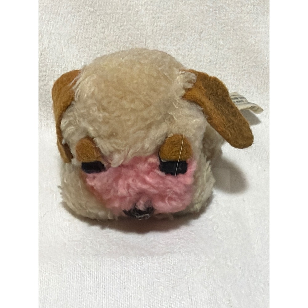 Vintage Wallace Berrie Plush Puppy Dog Cream Pink 3 Inch Mini Stuffed Animal Toy